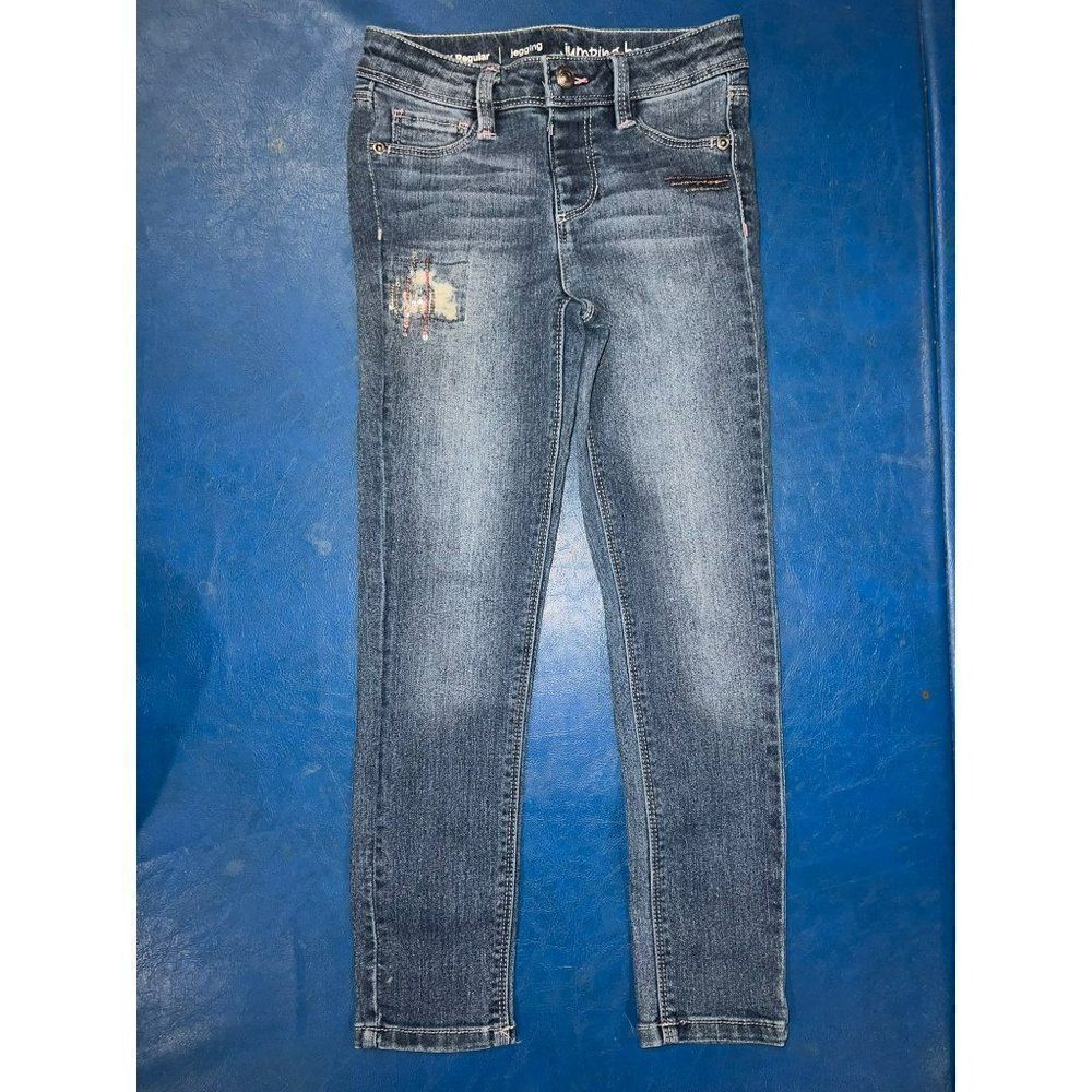 Jumping Beans Distressed Sequins-Embellished Jeggings (6X)